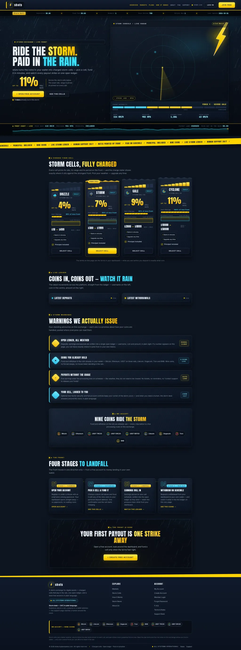 TEMPEST — HYIP Template Pack — GoldCoders HYIP template preview (H-TPL27)